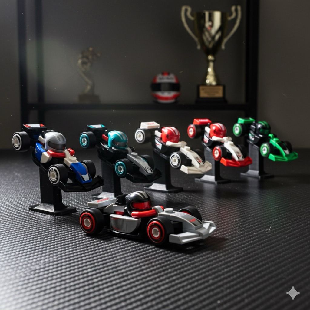 ขาตั้งจอแสดงผลสําหรับ LEGO 71049 Minifigures F1 Collectible Race Cars ของเล่นรูป Lego F1 Mini รูป F1