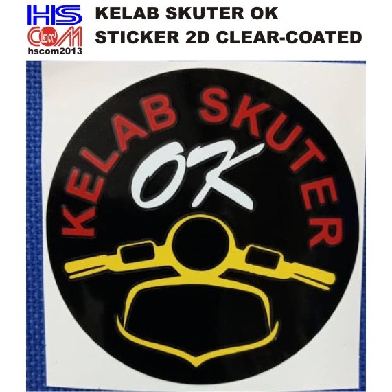 0355 KELAB SKUTER OK STICKER 2D CLEAR-COATED