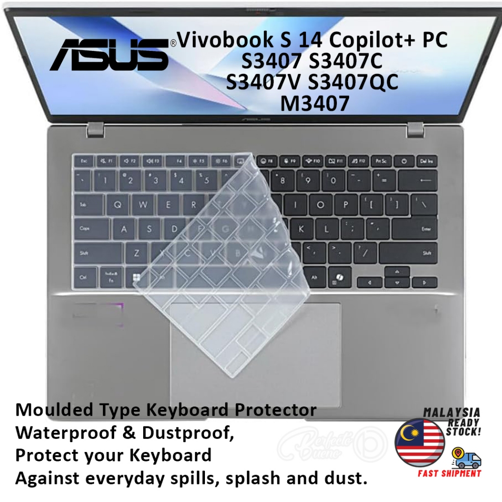 ฝาครอบคีย์บอร์ดสําหรับ 2025 ASUS Vivobook S14 S3407 S3407Q S3407V S3407C M3407 Copilot + PC14 นิ้วคี