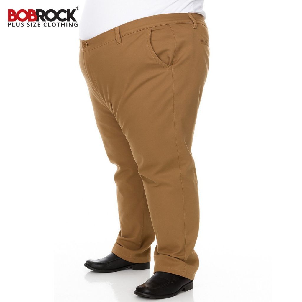 BOBROCK Plus Size Slack Pants 8405 Regular Fit Stretchable Polycotton Slack Pants