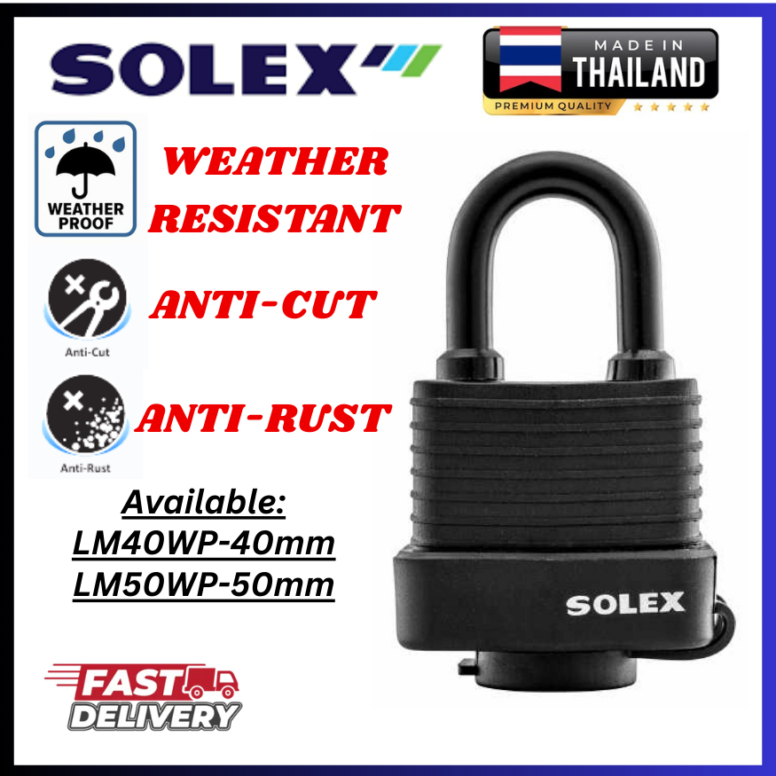 Solex LMWP 40 มม.50 มม.65 มม.กุญแจ Weather Proof Heavy Duty Mango Lock ล็อคประตูบ้าน