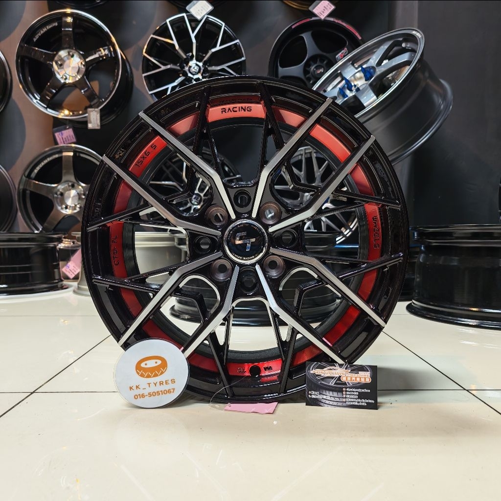 [4 ชิ้น] ขอบสปอร์ตใหม่ 15 นิ้ว CTW-7L 15X6.5JJ ET38 8H100/114.3 MBUC+R