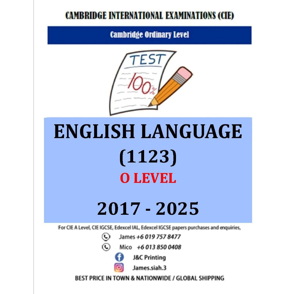 O Level ENGLISH (1123) 2017-June/Nov 2025 (กระดาษ 1,2)