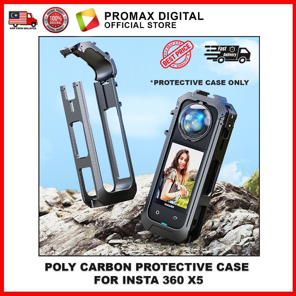 POLY CARBON (CFRP) เคสป้องกันสําหรับอุปกรณ์เสริม INSTA 360 X5 Insta 360
