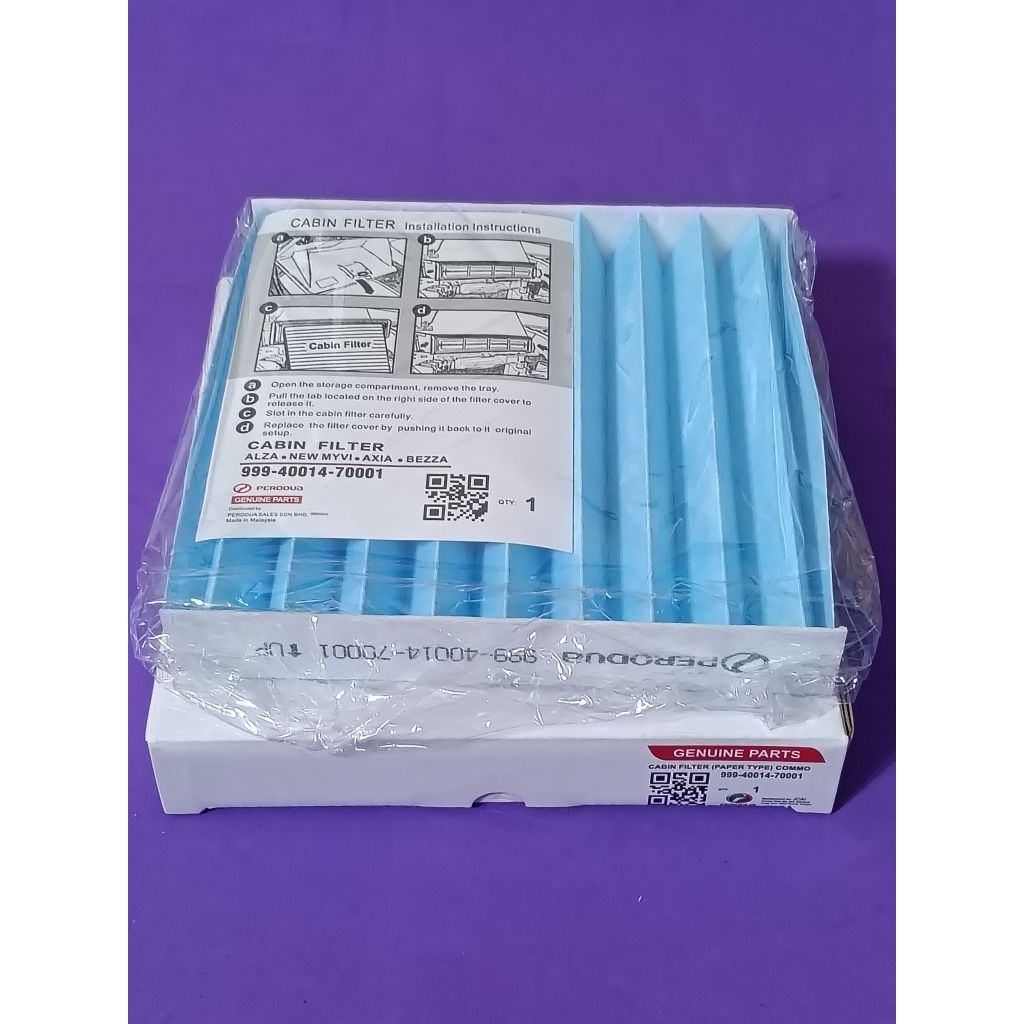 กรองเครื่องปรับอากาศ PERODUA MYVI LB, ALZA, AXIA, BEZZA (สีฟ้า 999-40014-70001)