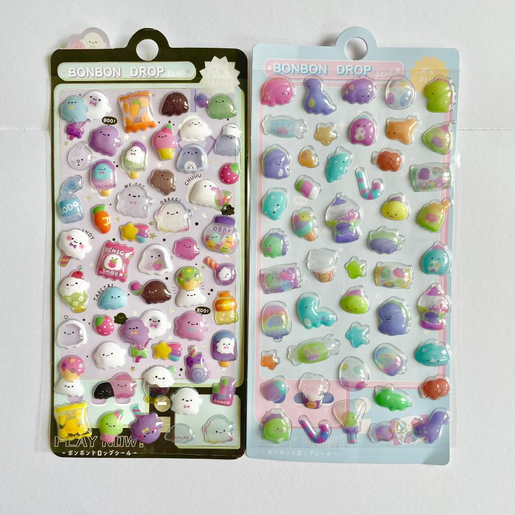 Cuemuloo • Bonbon Drop Bubble 3D Puffy Candy Sticker Ghost Boo Jasper Dinasour Dino Journal, iPad