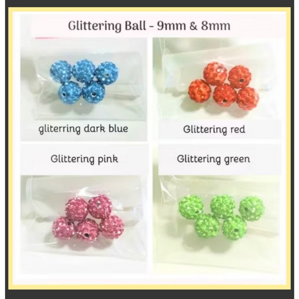 Glittering Ball saiz 9mm & 8mm, kristal rhinestone ball
