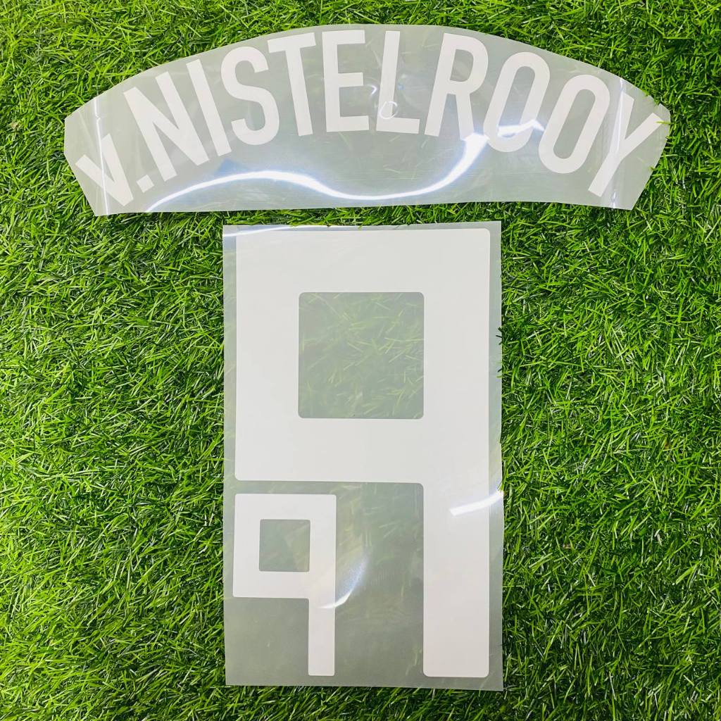 Nistelroey 9 holland white nameset + numbering + ชุดชื่อสําหรับ jersey nns