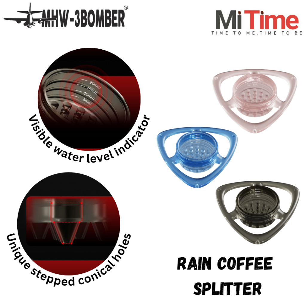 MHW-3BOMBER Rain Pour-Over Coffee Splitter – Dual Cup Drip Brewer 1-to-2 Glass Server
