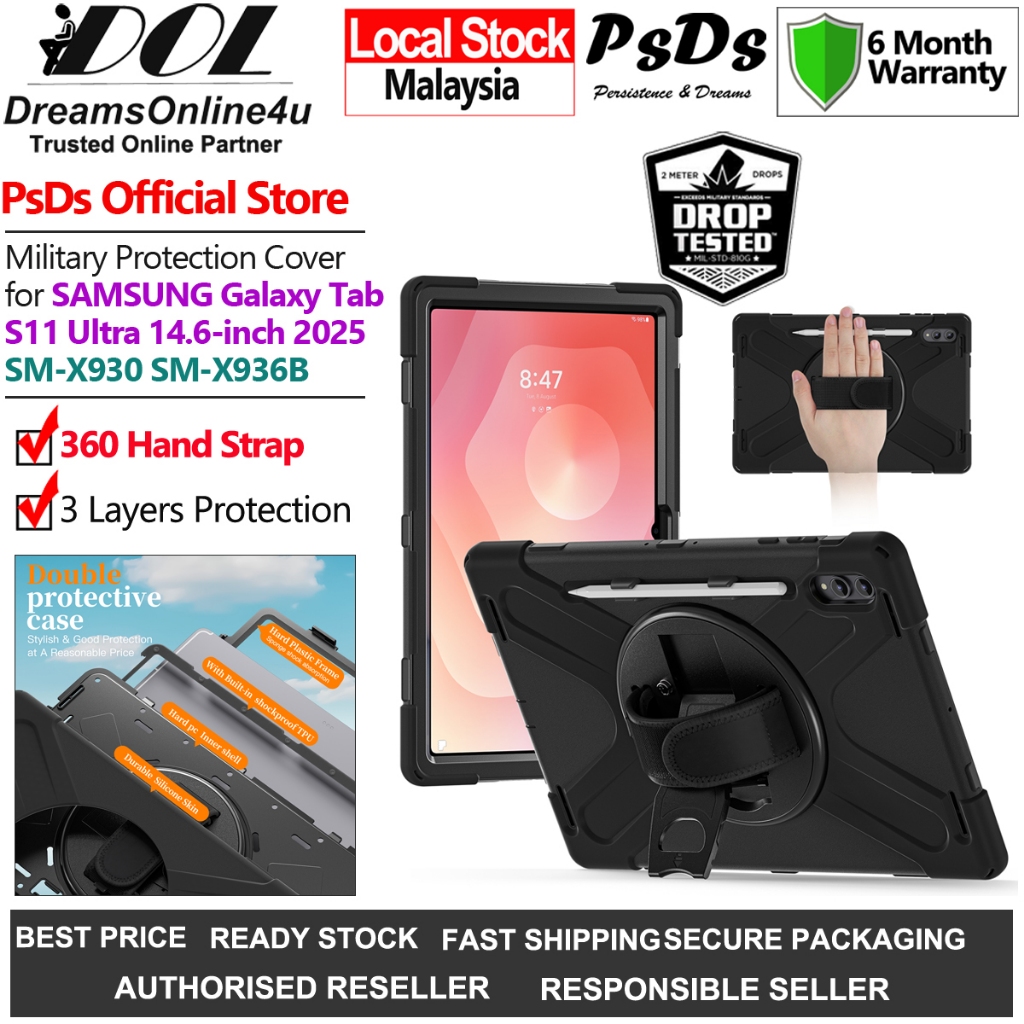 PsDs SAMSUNG Tab S11 Ultra 14.6 นิ้ว 2025 X930 X936B PirateKing ทหาร Drop Proof Protection Case Cove