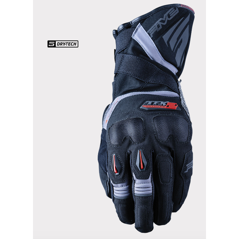FIVE TFX2 WP BLACK GREY GLOVES [BIKEWORLD KUANTAN]