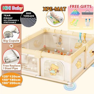 Safety Baby Playpen Large Baby Play Fence Gift&Door&Mat Murah Kandang Pagar Baby Kandang Baby 寶寶圍欄