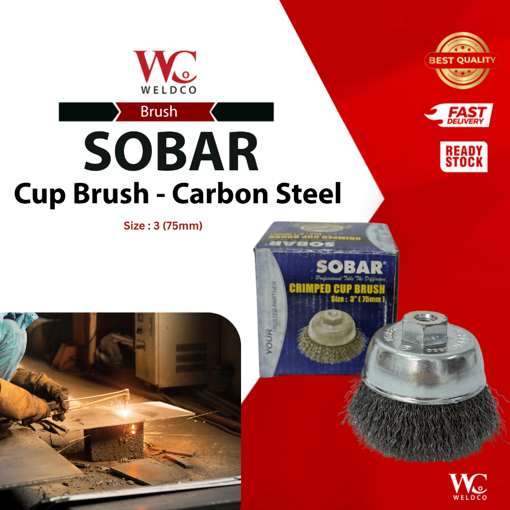 แปรงล้างถ้วย SOBAR ขนาด 3 เหล็กคาร์บอน