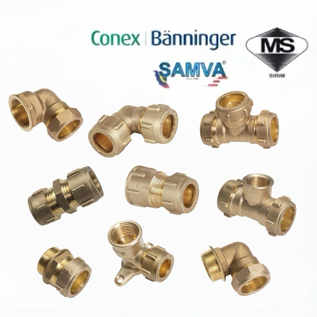 CONEX อุปกรณ์ทองแดง 15 มม.22 มม.28 มม.32 มม.ข้อศอกซ็อกเก็ต Tee ข้อศอกผนัง CMI CFI