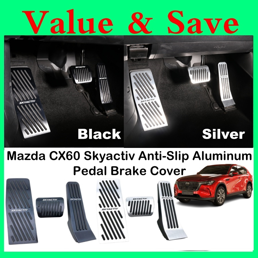 Mazda CX-60 CX-80 Skyactiv Anti-Slip Aluminium Pedal เบรคเท้ารถเบรคเหยียบป้องกันสบาย CX60 CX80