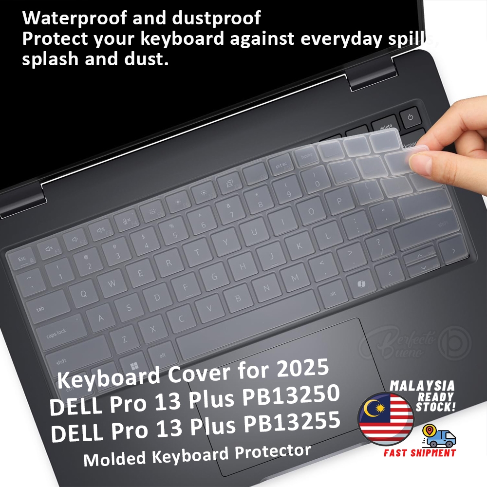 ฝาครอบคีย์บอร์ดสําหรับ Dell Pro 13 Plus PB13250 Dell Pro 13 Plus PB13255 แล็ปท็อปซิลิโคนป้องกันแป้นพ
