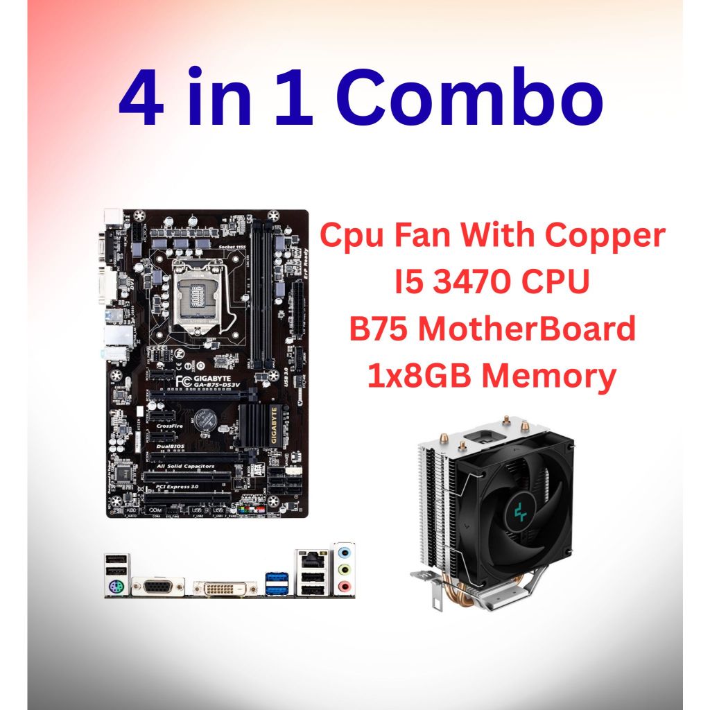 I5 3rd Gen 4 in 1 Combo พร้อมเมนบอร์ด CPU FAN หน่วยความจํา 8GB