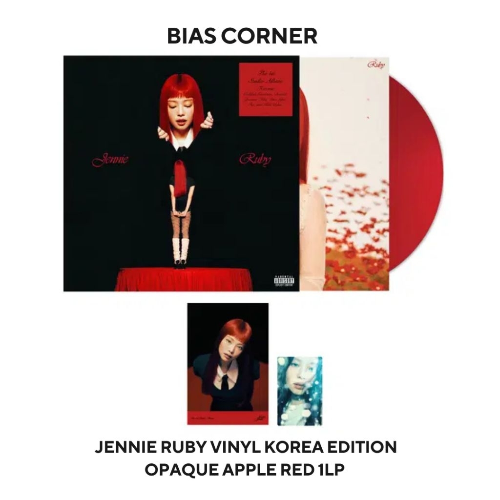 Blackpink Jennie Ruby Vinyl ทึบแสง Apple Red 1 LP