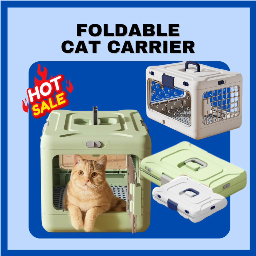 Foldable Cat Carrier Pet Carrier Large Bag Sangkar Kucing Travel Kennel Raga Kucing Bekas Kucing Car