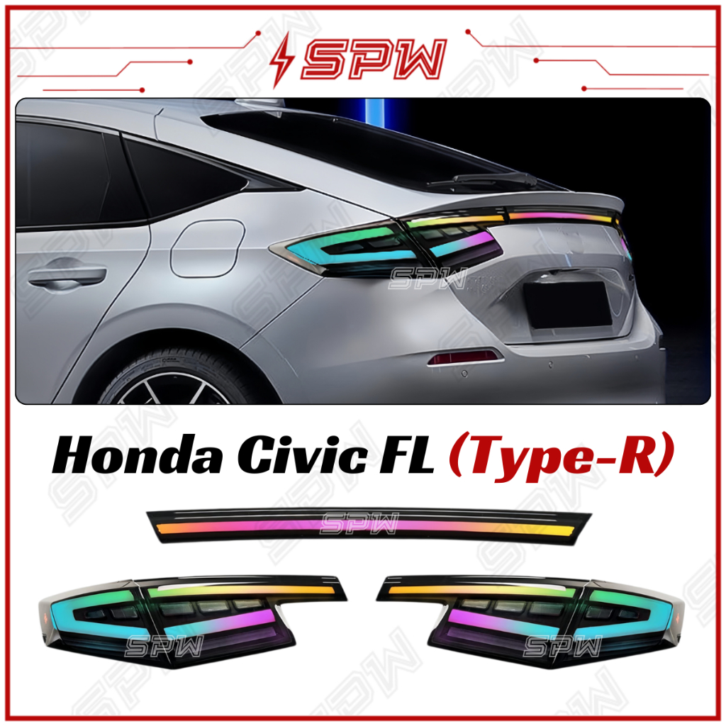 Honda Civic Hatchback (2022-2025) FL1 FL4 FL5 Type-R RGB Taillamp ไฟท้ายไฟท้าย LED วิ่งสัญญาณไฟเบรค