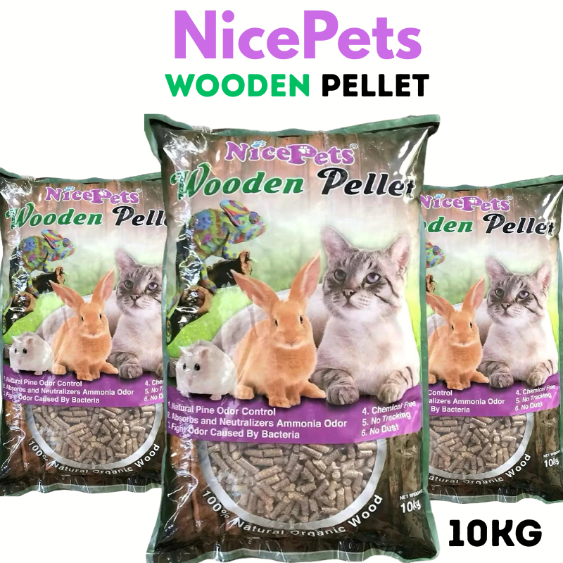 NICEPETS Pine Wood Pellet 10KG Pellet Kayu Pain / Cat Hamster Rabbit