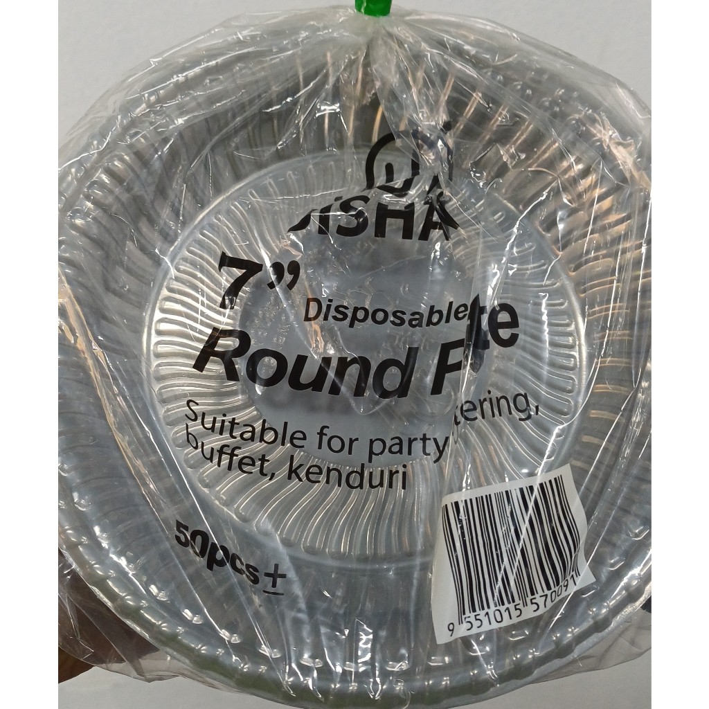 PP PLATE CLEAR 7" 9" 10 JISHAN 25/50 ชิ้น