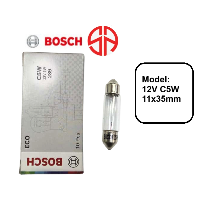 12V C5W 11x35 Bosch Basic 1987302810 35mm SV8,5-8 Bulb Festoon Roof Lamp License Plate Number Retrof