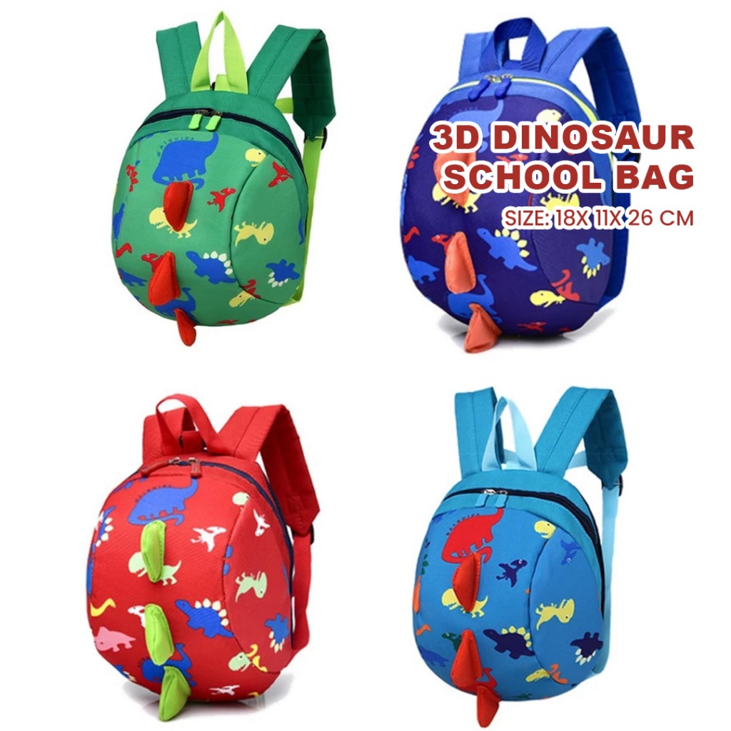 MILANDO Kid Children 3D Dinosaur School Bag Anti Lost Backpack Bag Beg Sekolah 儿童书包 (TYPE 2)
