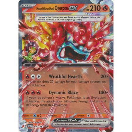 Pokemon TCG Hearflame Mask Ogerpon ex 040/167 Double (อังกฤษ)