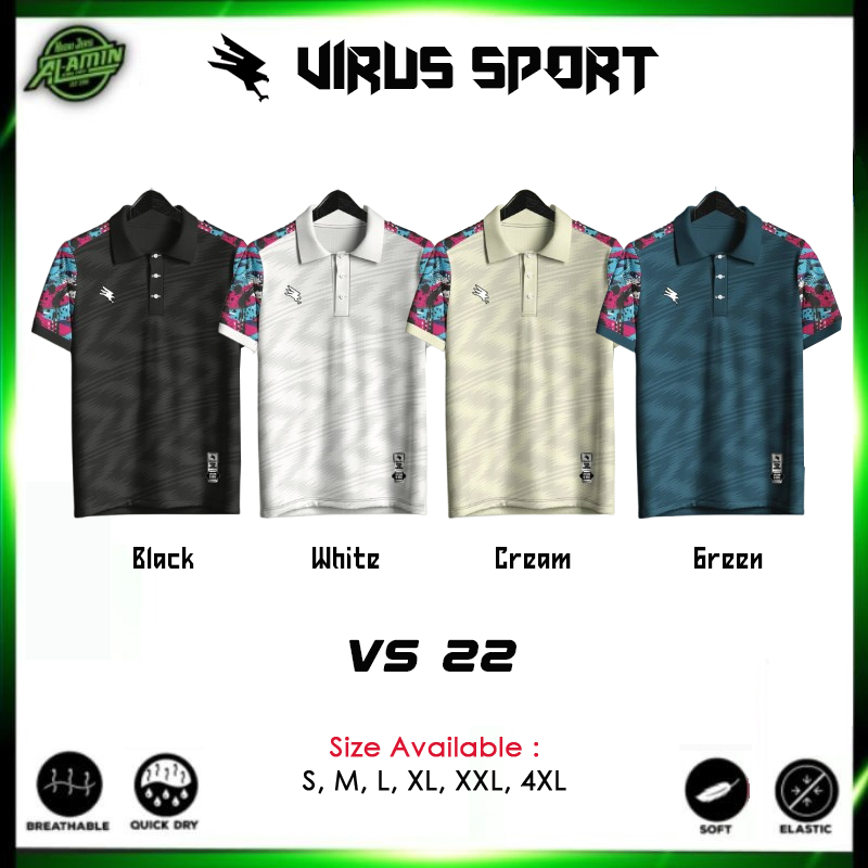 Virus Sport Code VS22 Jersey Collar เหมาะสําหรับกีฬา Virus Sport สบาย