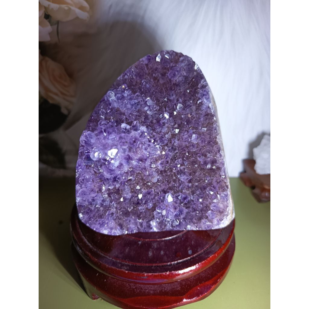 Von 2 geode คริสตัลอเมทิสต์ธรรมชาติ