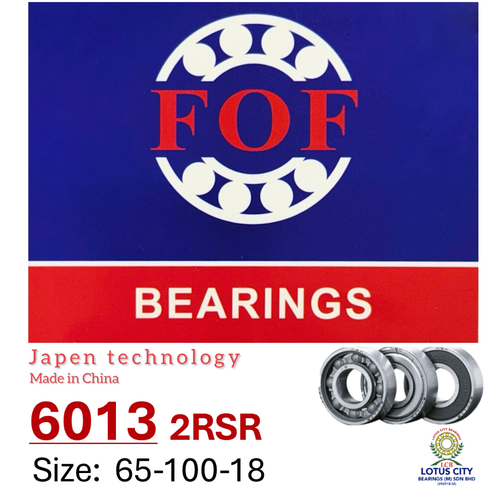 FOF Bearing 6013 2RSR (65x100x18