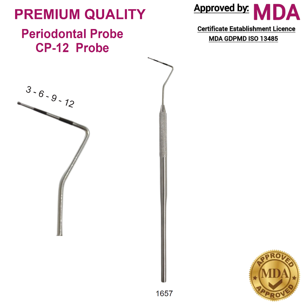 Dental Williams Probe CP-12 สีปริทันต์เครื่องหมายรหัส 3-6-9-12 การวัดความลึกของกระเป๋า Gigi เครื่องม