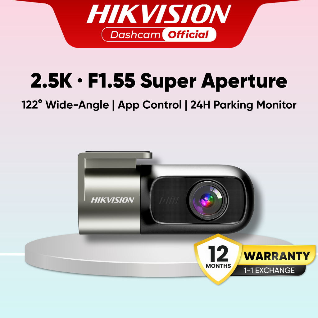 HIKVISION D1 Pro 1440P 2K Dashcam Superior Night Vision HDR App รองรับ WIFI 24H โหมดที่จอดรถ