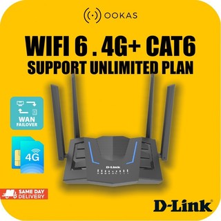 DLINK AX1500 WIFI 6 CAT6 4G LTE DWR-M975X and DWR-M955X Unlimited For All Plans & Telcos Direct SIM Card Wireless Router