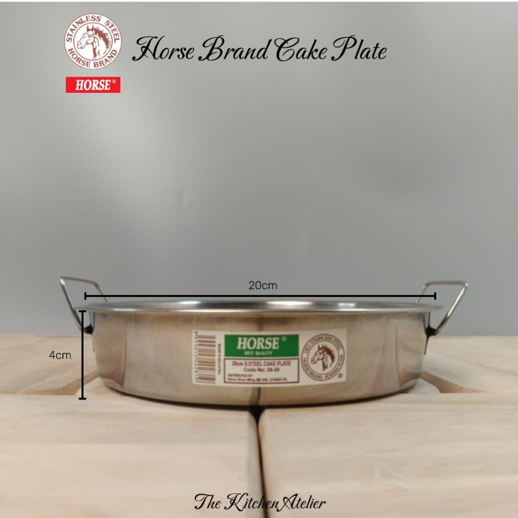 HORSE จานเค้กสแตนเลสพร้อมที่จับ 20/22/24/28 ซม. / Loyang Kek Bulat Steel / เค้ก Mould / Acuan Kek