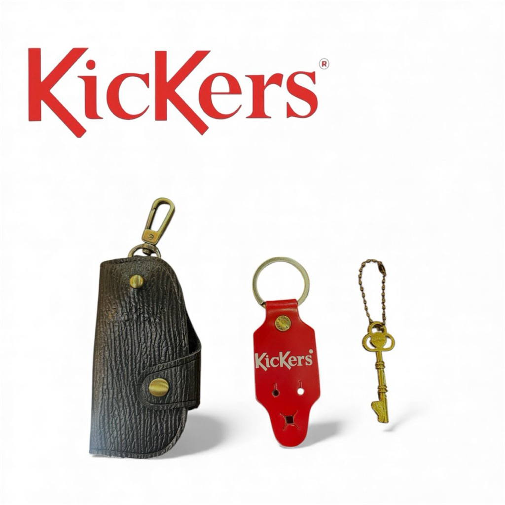 Kickers 3 Item -Kickers Full Leather KeyHolder , Leather KeyChain & Kickers Limited Edition Metal Ke