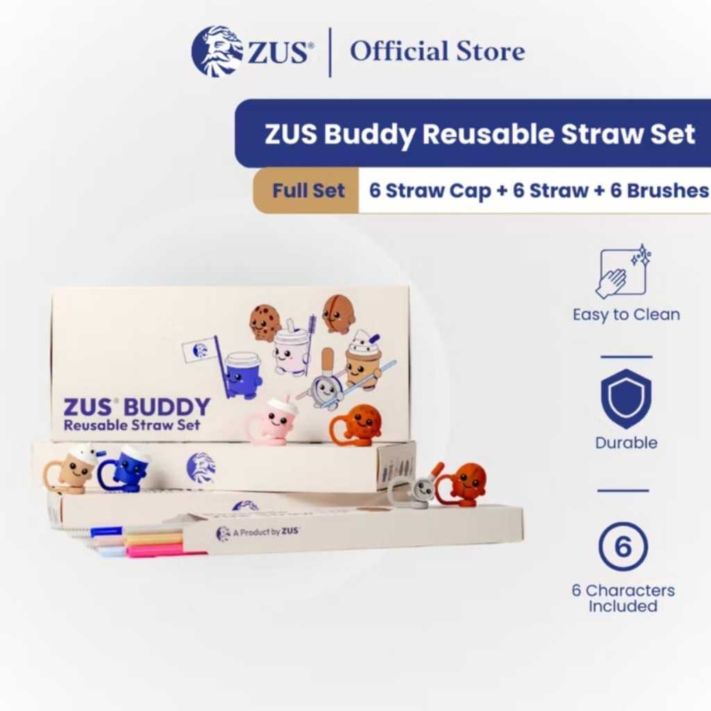 ZUS Buddy Reusable Straw Set - ครบชุด -ชุดฟาง Zus