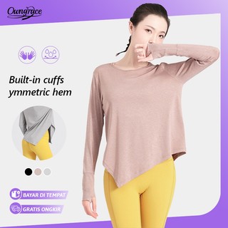 Women's Yoga Shirt  Long Sleeves Sports T-Shirt  Breathable Loose Shirt For Pilates Running Fitness