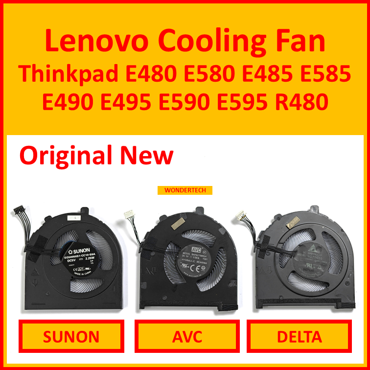 Lenovo Thinkpad E480 E580 E485 E585 E490 E495 E590 E595 R480 พัดลมระบายความร้อน CPU SUNON AVC DELTA
