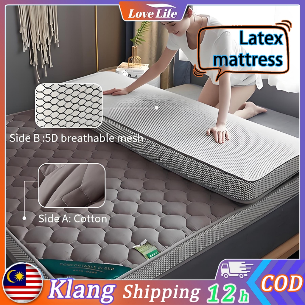 Tilam เดี่ยว 9 ซม.Latex Tilam เดี่ยว/Queen/King Tatami ที่นอน queen ที่นอนพับได้ที่นอนหนา Topper Bed