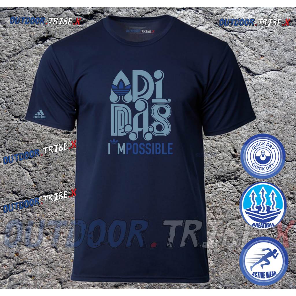 ADS IM POSSIBLE รอบคอแขนสั้นกลางแจ้ง Quick Dry Running เสื้อยืดกีฬา Unisex ไมโครไฟเบอร์ Dri Fit Jers