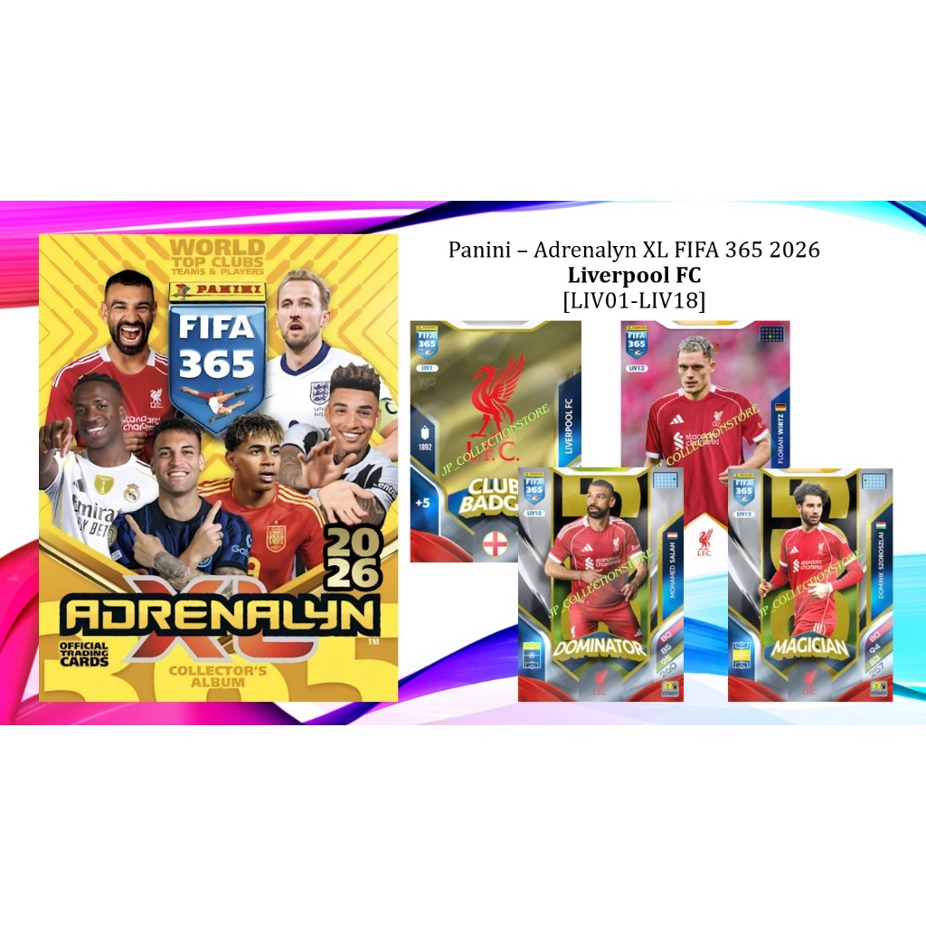 [Liverpool FC (LIV01-LIV18)] Panini FIFA 365 2026 การ์ดการซื้อขาย Adrenalyn XLTM