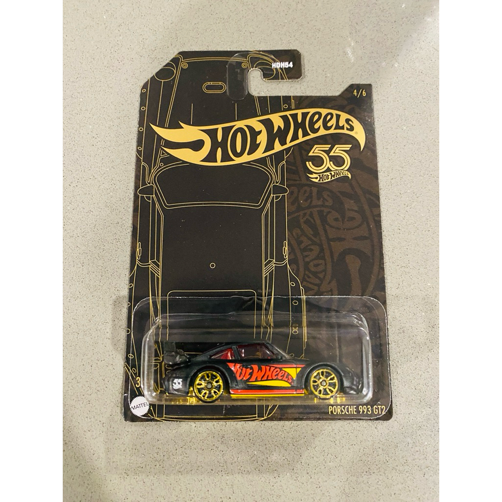 Hot Wheels 55th Anniversary Pearl & Chrome Porsche 993 GT2 รถเหล็ก