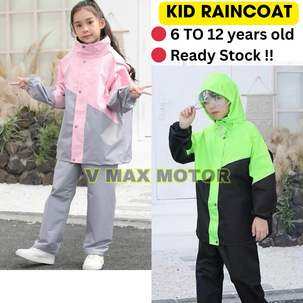 Baju Hujan Budak Kids Raincoat Children Raincoat Kid Baju Hujan (6 ke 12 Tahun) Kanak-Kanak Baju Huj