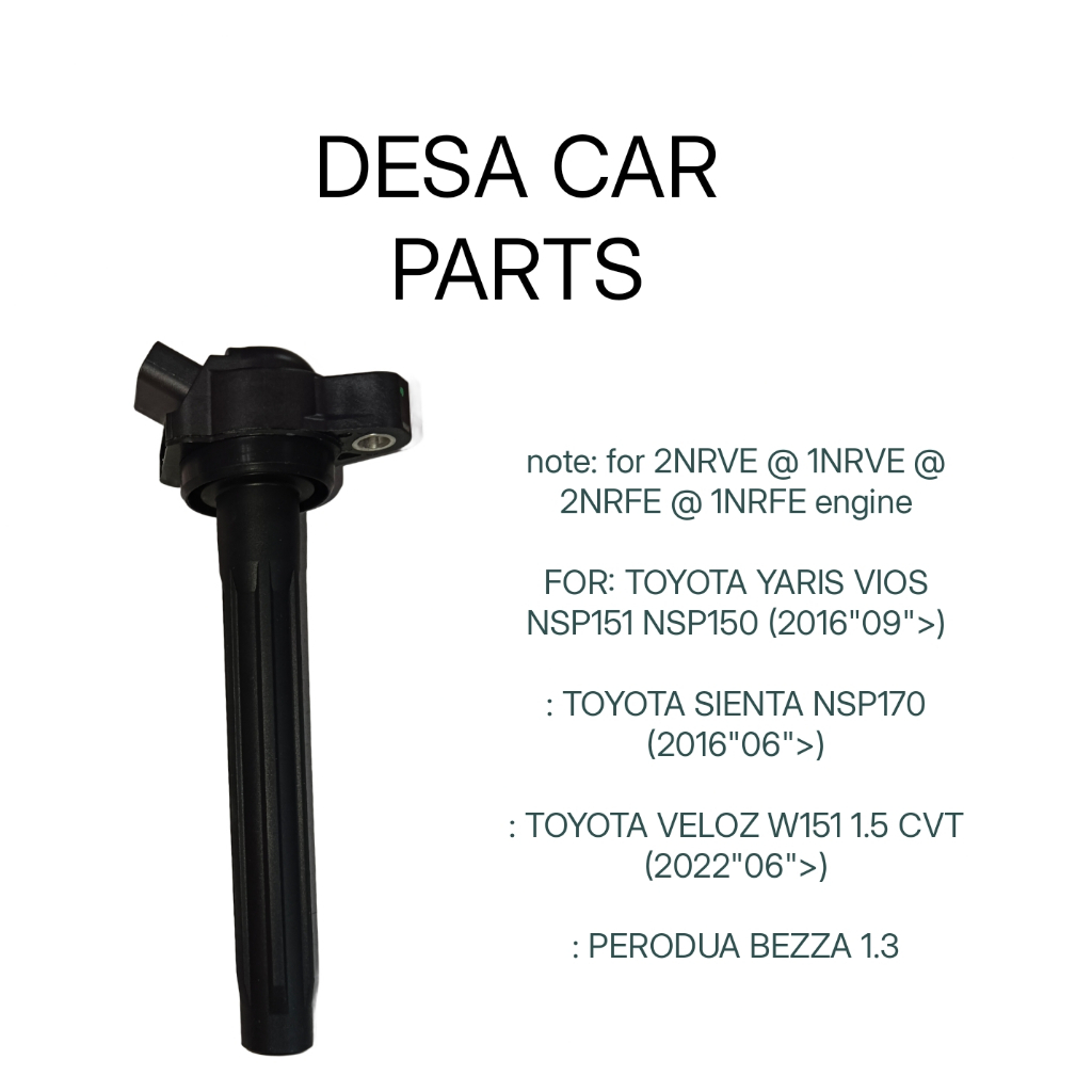 TOYOTA PLUG COIL 90919-T2010 USE VIOS,YARIS,SIENTA,VELOZ MADE IN