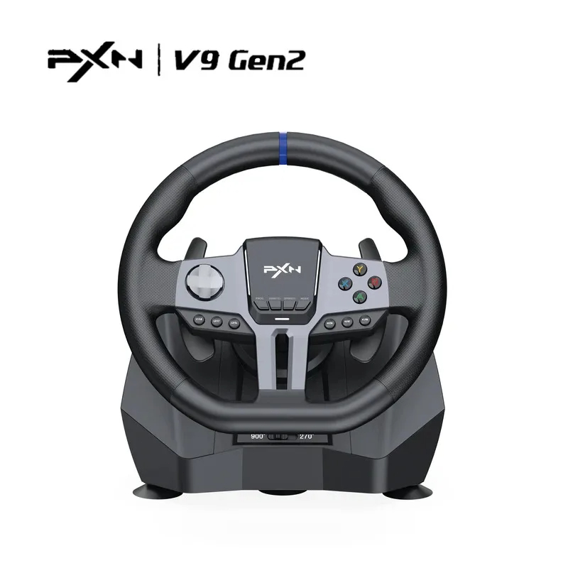 PXN V9 Gen2 พวงมาลัยเกมมิ่ง 270°/900° ล้อแข่ง Volante สําหรับ PS4/PS3/PC Windows 8,10,11/Switch/Xbox