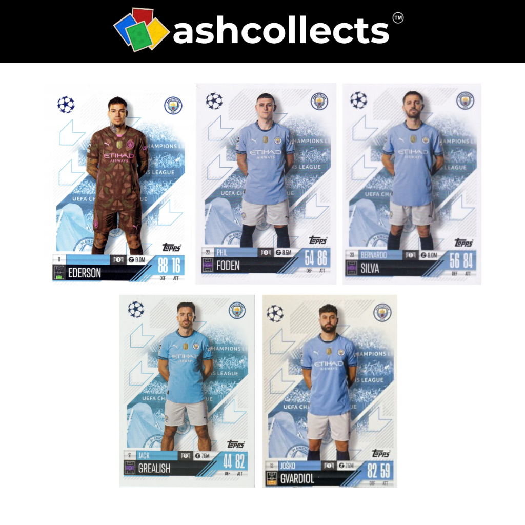 Topps Match Attax 2023-24 Manchester City Ederson Foden Grealish Bernardo Gvardol Premier League Lot