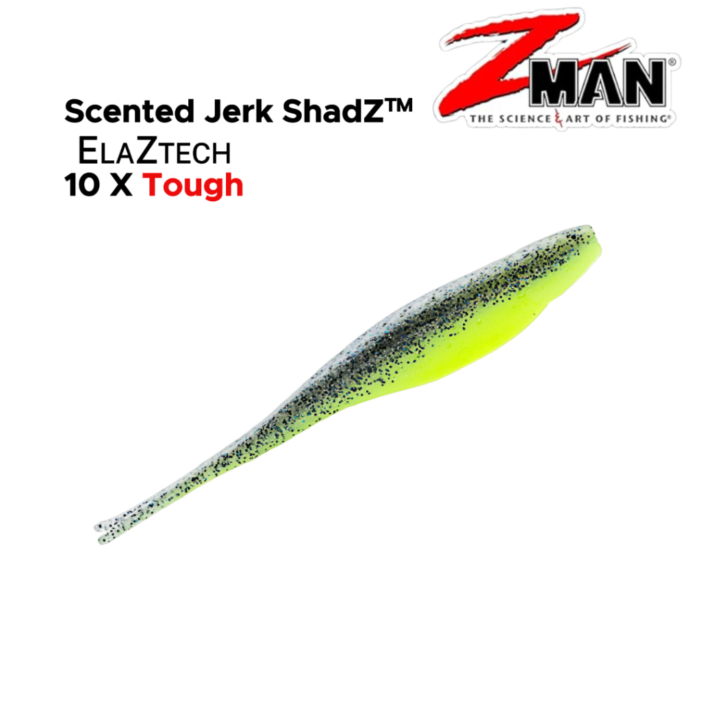 Z-MAN – SCENTED JERK SHADZ 5″ x 5PCS เหยื่ออ่อนล่อนุ่ม ราคา ถูกที่สุด ดีลบีเคเค