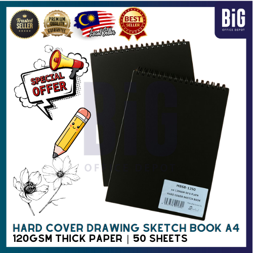 WIRE O SKETCH BOOK A4 KUKU LUKISAN SCRAP BOOK A4 120GSM BOOK 100GSM BOOK